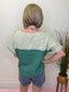 Checking In Green and Peach Striped T-shirt Top 110 Tops - Ella Chic BoutiqueAnniewear