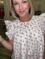 Cherry Textured Pintuck Detail Ruffle Blouse Top 110 Tops- Ella Chic BoutiqueSo Me