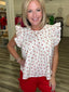 Cherry Textured Pintuck Detail Ruffle Blouse Top 110 Tops- Ella Chic BoutiqueSo Me