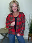 Christmas Plaid Ruffle Cardigan