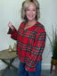Christmas Plaid Ruffle Cardigan 110 Tops - Ella Chic Boutique