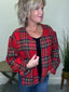 Christmas Plaid Ruffle Cardigan