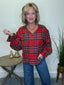 Christmas Plaid Ruffle Cardigan 110 Tops - Ella Chic Boutique