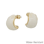 Chunky Ivory Resin Hoop Earrings - Water Resistant