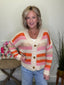 Chunky Knit Striped Cardigan Sweater