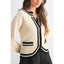 Classic Knit Cardigan with Contrast Trim 130 Sweaters - Ella Chic Boutique