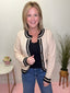 Classic Knit Cardigan with Contrast Trim 130 Sweaters - Ella Chic Boutique