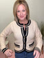 Classic Knit Cardigan with Contrast Trim 130 Sweaters - Ella Chic Boutique