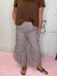 Coastal Stripe Tulip Relaxed Fit Pants in Brown 170 Pants- Ella Chic BoutiqueLovLov