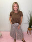 Coastal Stripe Tulip Relaxed Fit Pants in Brown 170 Pants- Ella Chic BoutiqueLovLov