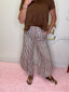 Coastal Stripe Tulip Relaxed Fit Pants in Brown 170 Pants- Ella Chic BoutiqueLovLov
