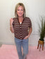 Coffee Date Striped Button Cardigan 110 Tops- Ella Chic BoutiqueSo Me