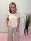 Contemporary Pleated Swing Tee Top in Oat 110 Tops- Ella Chic BoutiqueAEMI + CO