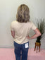 Contemporary Pleated Swing Tee Top in Oat