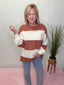 Contrast Panel Long Sleeve Slouchy Top in Terracotta Butter 110 Tops- Ella Chic BoutiqueAEMI + CO