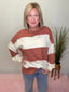 Contrast Panel Long Sleeve Slouchy Top in Terracotta Butter 110 Tops- Ella Chic BoutiqueAEMI + CO