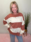 Contrast Panel Long Sleeve Slouchy Top in Terracotta Butter 110 Tops- Ella Chic BoutiqueAEMI + CO