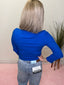Contrast Trim Button Front Cardigan Sweater in Royal Blue 110 Tops- Ella Chic BoutiqueBucketlist