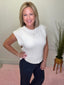 Cozy Charm Side Buttons Layering Sweater Vest Top in Cream
