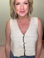 Created for More Cream Double Button Knit Vest