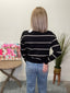 Crew Neck Striped Sweater in Black 130 Sweaters - Ella Chic Boutique