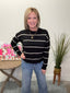 Crew Neck Striped Sweater in Black 130 Sweaters - Ella Chic Boutique