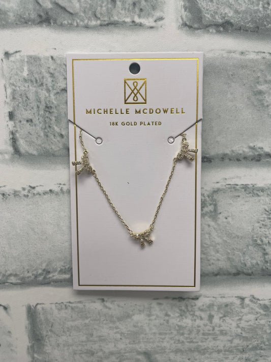 Dainty Rhinestone Bow Necklace