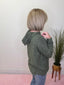 Dark Olive Hacci Brushed Hooded with Tie Detail 110 Tops- Ella Chic BoutiqueZenana