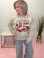December 25 Christmas Bow polka dot red green holiday Sweatshirt Ella Chic Boutique