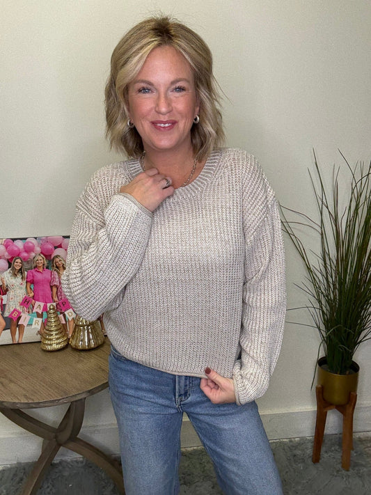 Denali Ribbed Pullover Sweater Top 110 Tops - Ella Chic Boutique