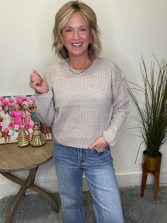 Denali Ribbed Pullover Sweater Top 110 Tops - Ella Chic Boutique