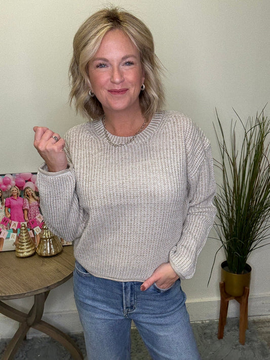 Denali Ribbed Pullover Sweater Top 110 Tops - Ella Chic Boutique