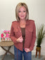 Double Gauze Jacket With Drawstring Hem in Terracotta 140 Jackets - Ella Chic Boutique