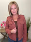 Double Gauze Jacket With Drawstring Hem in Terracotta
