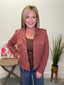 Double Gauze Jacket With Drawstring Hem in Terracotta 140 Jackets - Ella Chic Boutique