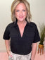 Dreaming of Denim Black Collared Top 150 Dresses & Jumpsuits - Ella Chic BoutiqueHYFVE