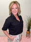 Dreaming of Denim Black Collared Top 150 Dresses & Jumpsuits - Ella Chic BoutiqueHYFVE