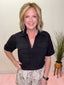 Dreaming of Denim Black Collared Top 150 Dresses & Jumpsuits - Ella Chic BoutiqueHYFVE