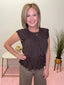 Dress it Up Peplum Knit Top in Chocolate 110 Tops - Ella Chic Boutique