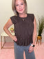 Dress it Up Peplum Knit Top in Chocolate