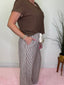 Driftwood Drawstring Striped Wide Linen Pants in Brown 170 Pants- Ella Chic BoutiqueILLA ILLA