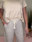 Driftwood Drawstring Striped Wide Linen Pants 170 Pants- Ella Chic BoutiqueILLA ILLA