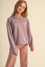 Dusty Purple Comfy Girls Sweatshirt Top 240 Kids Clothing- Ella Chic Boutiqueheart and arrow