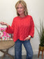 Dusty Red Cable Knit Sweater Top 110 Tops - Ella Chic Boutique