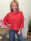 Dusty Red Cable Knit Sweater Top