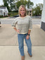 Easy Going Short Sleeve Striped Sweater Top 130 Sweaters- Ella Chic BoutiqueThe Workshop Studio