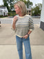 Easy Going Short Sleeve Striped Sweater Top 130 Sweaters- Ella Chic BoutiqueThe Workshop Studio