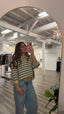 Easy Going Short Sleeve Striped Sweater Top 130 Sweaters- Ella Chic BoutiqueThe Workshop Studio