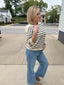 Easy Going Short Sleeve Striped Sweater Top 130 Sweaters- Ella Chic BoutiqueThe Workshop Studio
