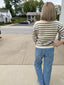 Easy Going Short Sleeve Striped Sweater Top 130 Sweaters- Ella Chic BoutiqueThe Workshop Studio